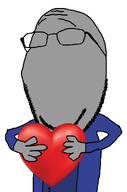 blue_suit button clothes coat forehead_lines glasses grey_skin heart no_eyes no_mouth no_nose nophono subvariant:wholesome_soyjak suit variant:gapejak // 676x1021 // 127.8KB