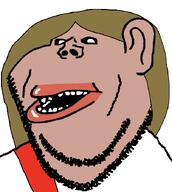 amerimutt black_sclera brown_hair brown_skin christianity clothes dean ear jesus jesus_christ lips mutt open_mouth red_shirt series:muttverse soyjak stubble subvariant:impish_amerimutt variant:impish_soyak_ears // 627x699 // 241.3KB