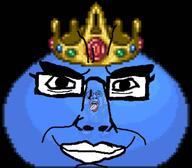 ack bloodshot_eyes closed_mouth crown dead glasses king king_slime open_mouth slime smile terraria variant:bernd variant:chudjak // 1080x945 // 470.9KB