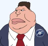 america_first badge closed_mouth clothes fat green_eyes hair nick_fuentes suit variant:meximutt // 888x849 // 58.8KB