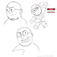 Expression angry arrow belt_buckle drawing eyebrows glasses hand hands_up happy hello_my_name_is_(sticker) meta:maybe_a_soyjak multiple_soyjaks scientoloju_(user) sketch suit_and_tie test text tranny_artstyle variant:weirdpenis wave white_background // 1280x1280 // 307.3KB