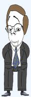 clothes full_body glasses hair necktie shoe smile sock subvariant:rand subvariant:wholesome_soyjak suit suit_and_tie transparent_background variant:gapejak // 928x2859 // 276.1KB