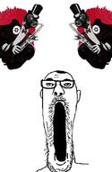animated ear glasses jazz judaism music mustache open_mouth sound soyjak star_of_david stretched_mouth stubble variant:james_youniverse video // 706x1078, 12.4s // 522.4KB
