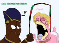 2soyjaks ancient_egypt ankh black_eyes black_skin blue_eyes closed_mouth crying death egypt eyebrows hair hand hanging history holding_object holding_rope jewelry kemet no_glasses noose open_mouth pan_african pigskin pink_skin ramessess_iii smug stubble text total_cracker_death transparent_background variant:bernd variant:chudjak yellow_teeth // 1153x840 // 195.9KB