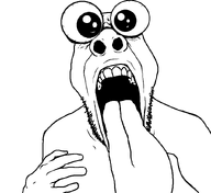 big_nose cross_eyed hand huge_eyes looking_at_you retard tounge_out transparent_background variant:spedjak // 828x761 // 23.5KB