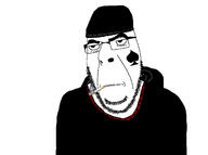 beanie closed_mouth clothes doomer glasses hat hoodie smoking soyjak spade stubble variant:cobson // 1763x1311 // 122.5KB