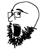 big_nose glasses open_mouth soyjak stubble variant:unknown // 291x319 // 7.8KB