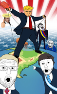argentina cecil_rhodes chile chilean donald_trump european_union explosion flag flag:european_union flag:united_states flag:venezuela full_body kast milei nicol&aacute;s_maduro presidential_band south_america suit_and_tie united_states variant:bernd variant:rupturejak variant:two_pointing_soyjaks variant:unknown venezuela // 1024x1677 // 1.4MB