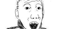 clothes ear hair oekaki open_mouth soyjak track_suit variant:kuzjak // 500x250 // 20.9KB