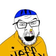 angry bicycle_helmet clothes glasses helmet jeffy mustache open_mouth pencil sml soyjak stubble supermariologan variant:feraljak // 1500x1500 // 281.3KB