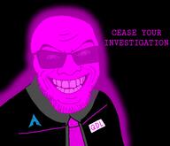 agent arch_linux badge clothes conspiracy glasses glowie glowing glowing_eyes grin necktie ominous qdl quote_(user) quote_domme_league quotecord series:administ_soyjaks smile subvariant:feralgrin suit sunglasses text variant:feraljak wrinkles // 3464x2978 // 975.6KB