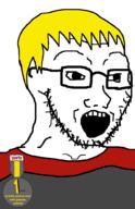 badge clothes glasses hair nate open_mouth soyjak soyjak_party stubble variant:soyak yellow_hair // 644x1000 // 36.6KB