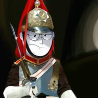 Expression armor background bald belt chest_armor drawfag glasses glove gold helmet helmet_strap holding_sword meta:tagme military_uniform shading shiny shoulder_pad tranny_artstyle united_kingdom variant:weirdpenis // 1280x1280 // 1.3MB