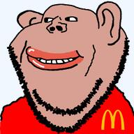 amerimutt artist:sisa9000 beard closed_mouth content ear lips logo looking_to_the_left mcdonalds mutt series:remastered_soyjaks smile stubble subvariant:impish_amerimutt teeth template transparent_background variant:impish_soyak_ears // 1025x1025 // 29.5KB