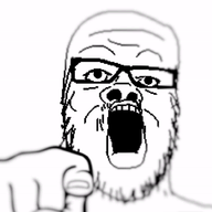 animated bald balding blur ext=gif glasses looking_at_viewer meta:tagme open_mouth pointing pointing_at_viewer shaking stubble variant:a24_slowburn_soyjak // 600x687 // 6.0MB