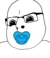 baby bald glasses pacifier soyjak subvariant:baby_cobson variant:cobson // 546x631 // 48.2KB