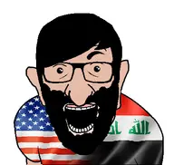 amerimutt beard big_ears big_nose emo_hair ext=jpg flag:iraq flag:united_states hair looking_at_you meta:namefags mutt open_mouth small_eyes trevor(user) variant:el_perro_rabioso // 423x400 // 98.4KB