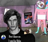 adolf_hitler badge bloodshot_eyes crying flag frog gigachad kantbot meta:tagme mouse neon_genesis_evangelion open_mouth pepe poster rope soyjak suicide swastika tattoo tongue tranny variant:bernd // 1096x961 // 203.7KB