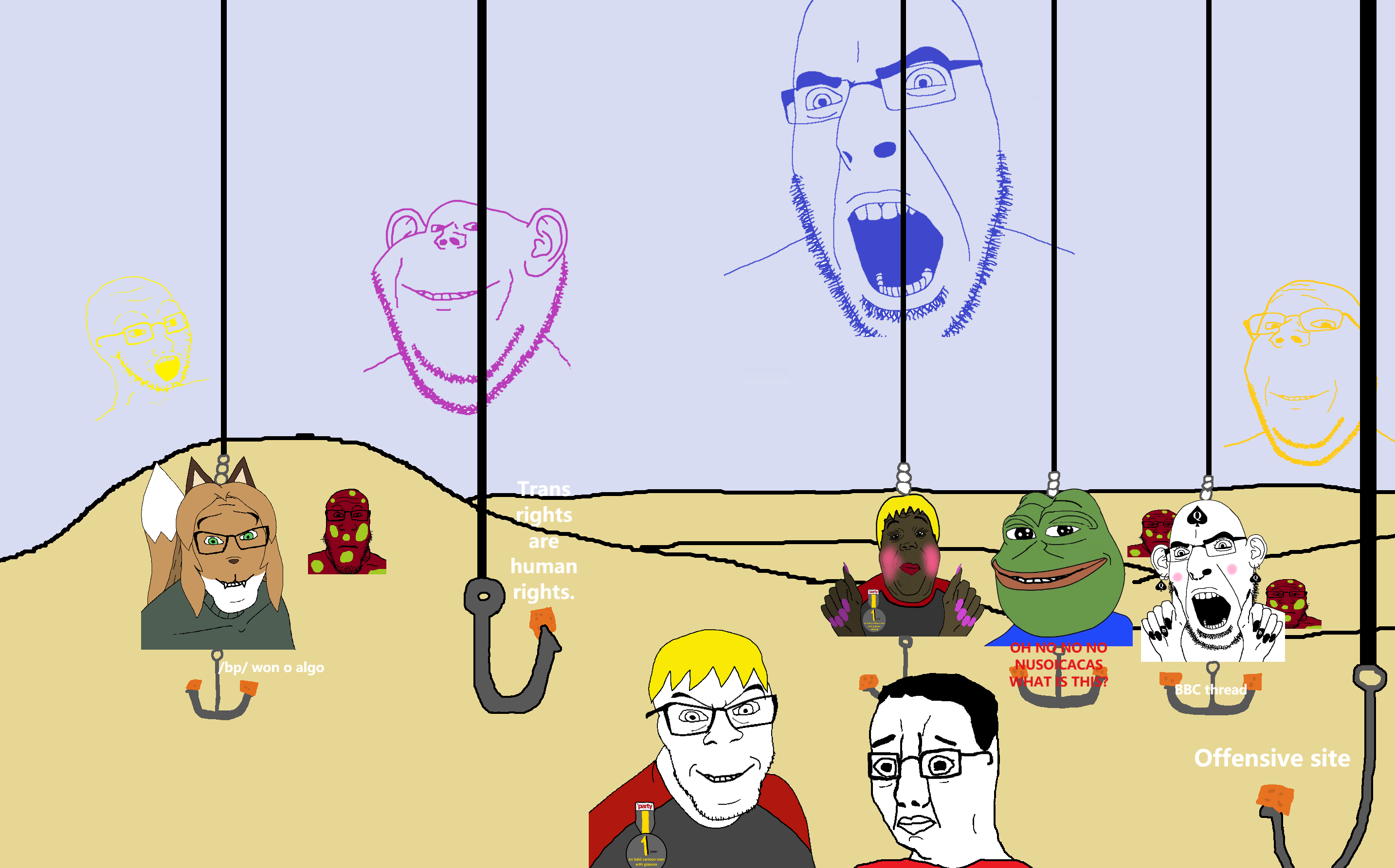 averi, nate higgers, pepe, alicia, chudjak, cobson, feraljak, gapejak, impish soyak ears, markiplier soyjak