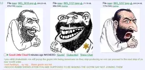 impish soyak ears, sharty greentexts, animated, femboy, gay, hava nagila, jewish nose, jews, male, music