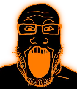 markiplier soyjak, glowing, pornhub, transparent background, vantablack skin