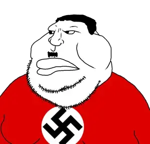 chudjak, meximutt, chuddified soyjaks, fusionjaks, fat, hitler mustache, mustache, nazism, obese, red shirt