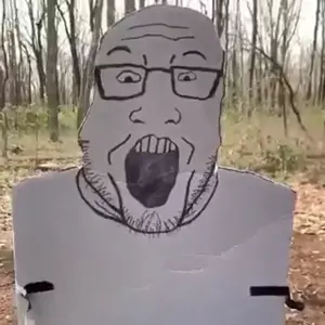 markiplier soyjak, animated, crime, death, firearm, glasses, internet is leaking, murder, oekaki, open mouth