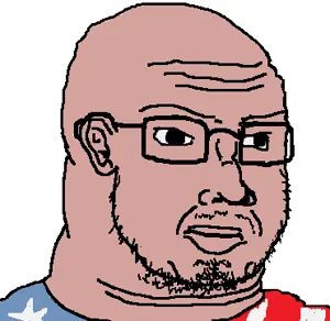 soyak, duzjak, closed mouth, country, ear, flag, glasses, soyjak, star, stubble