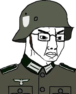 chudjak, angry, closed mouth, clothes, glasses, military uniform, nazism, op is a retarded lazy faggot for not tagging his own shit, reichsadler, stahlhelm