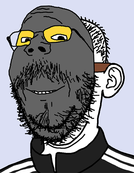 gapejak, kuzjak, mustached gapejak, 2soyjaks, clothes, ear, glasses, gray skin, hair, mask