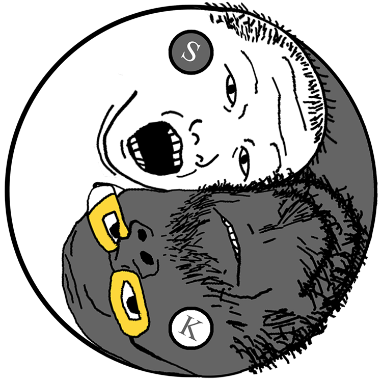 gapejak, kuzjak, mustached gapejak, 2soyjaks, glasses, gray skin, hair, mustache, objectsoy, open mouth