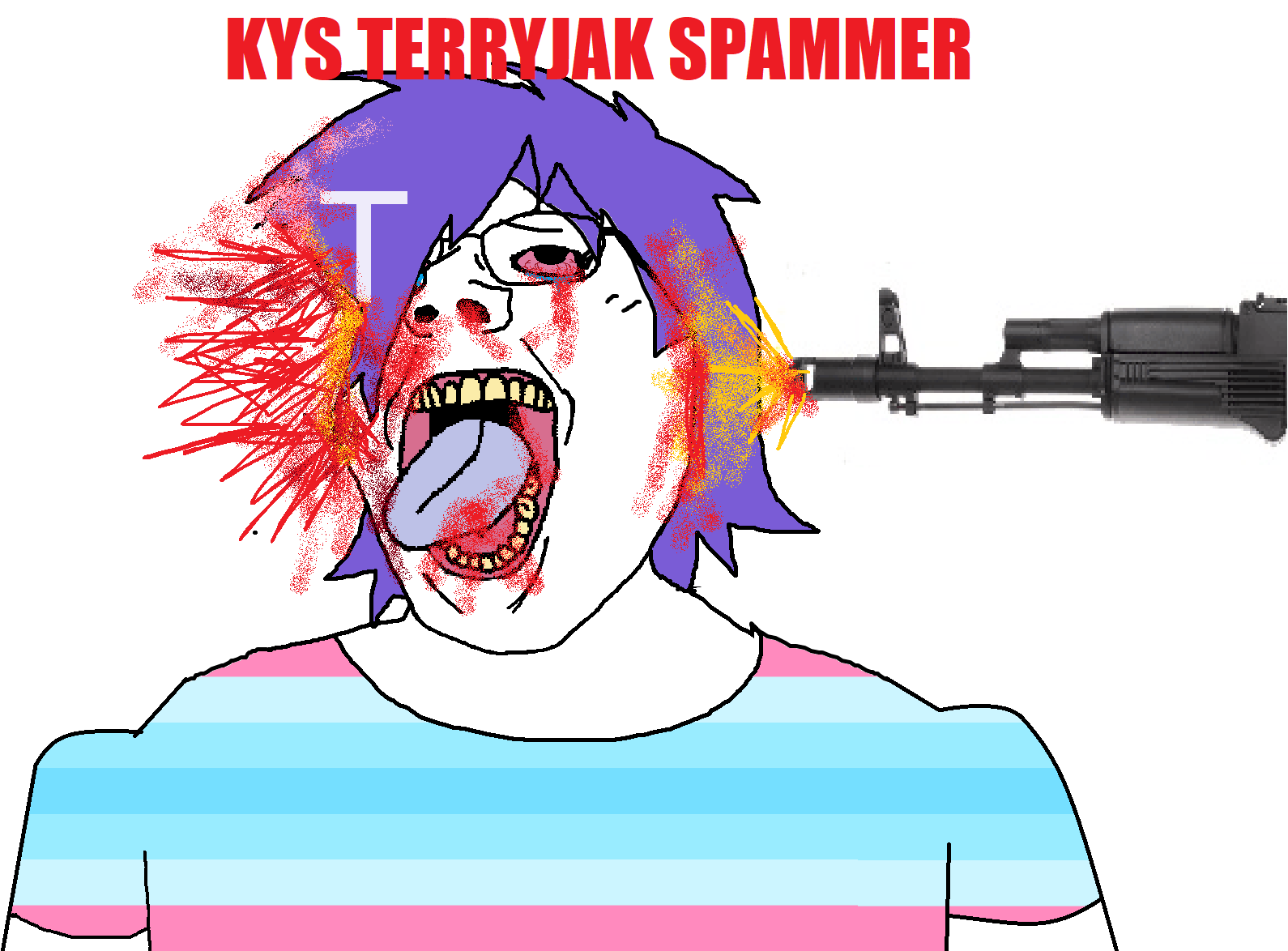 gapejak, female gapejak, terryjak, femjak, ack, ack!, blood, bloodshot eyes, clothes, covered eyes