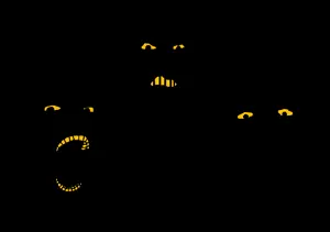 gapejak, markiplier soyjak, tony soprano soyjak, soyjak trio, 3soyjaks, animated, dark, glasses, open mouth, soyjak