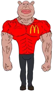 meximutt, meximutt front3, amerimutt, bald, buff, ear, full body, looking at you, mcdonalds, muscles