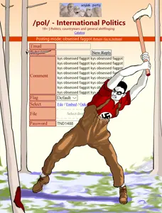chudjak, /pol/ (soyjak.party), 1488, arm, axe, big lips, bushy eyebrows, classical art parody, clothes, drawn background