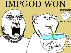 sabiopajin, gapejak, impish soyak ears, impdrink, imp & gape, drinking, drinking straw, ear, propaganda, stubble