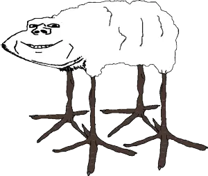 impish soyak ears, soycreature, animal, bird, distorted, soycreature, stubble, uncolored skin