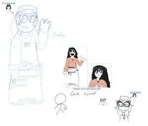 soytan, clothes, drink, glasses, hair, oekaki, soy, soylent, soylent (cacao), whiteboard