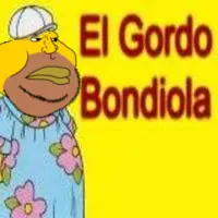 homer simpson, meximutt, clothes, el gordo bondiola, hat, red text, spanish text, stubble, text, yellow background