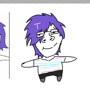 xjanny, gapejak, female gapejak, terryjak, femjak, female, full body, glasses, pooner, purple hair