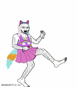 soyak, animated, cat ears, clothes, dance, ear, ears, full body, glasses, hair