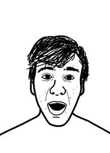 unknown, ear, hair, open mouth, soyjak, turkey tom