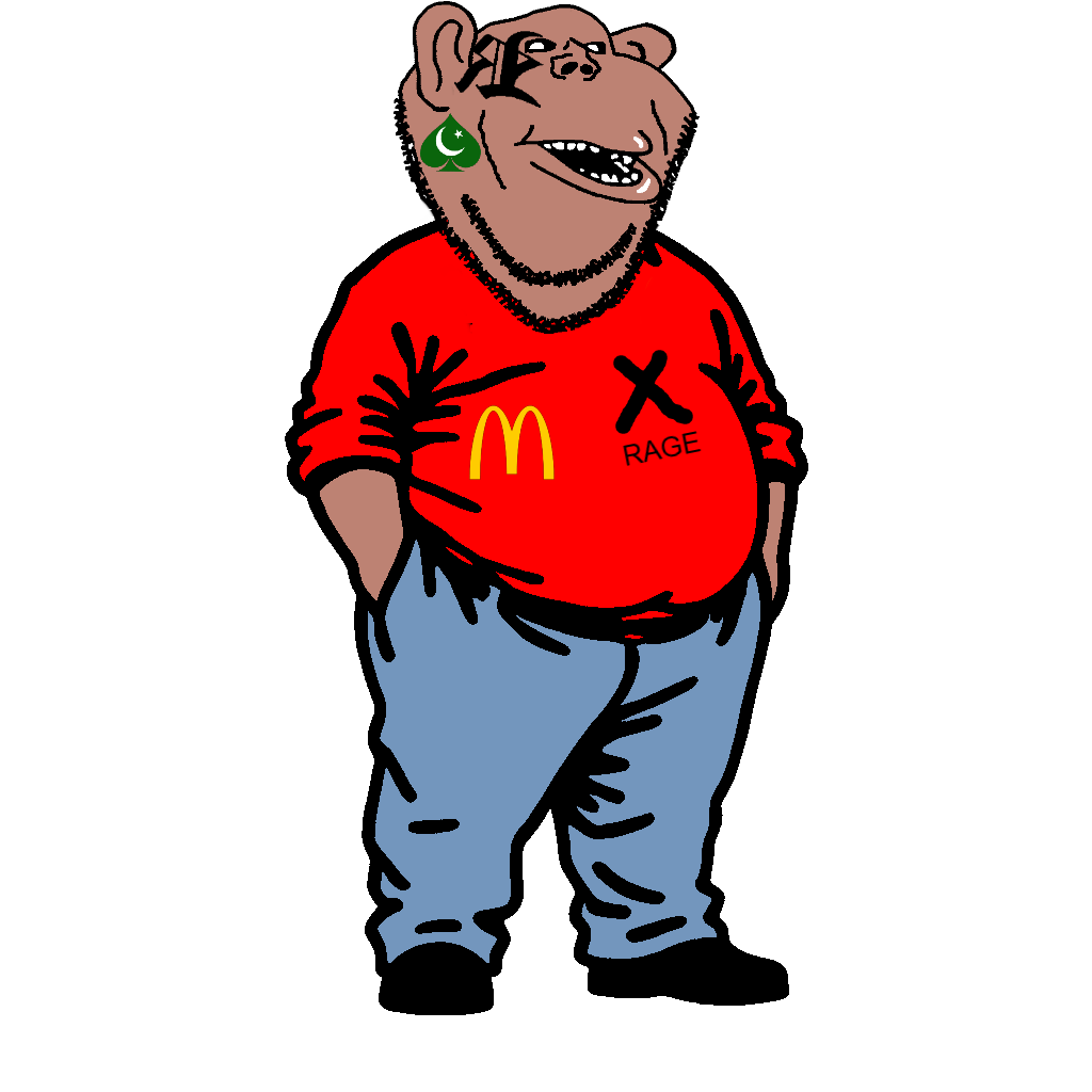 impish soyak ears, impish amerimutt, amerimutt, black sclera, brown skin, clothes, dean, ear, facial mark, fat