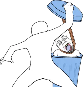bernd, hanging troonjak, troonjak, 2soyjaks, ack, arm, crying, dead, full body, garbage