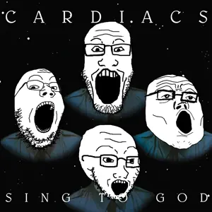 gapejak, markiplier soyjak, soyak, tony soprano soyjak, soyjak trio, 4soyjaks, album cover, cardiacs, glasses, iwannadie