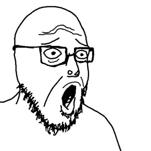 shockerson, unknown, beard, glasses, shocked, stubble, teeth, uncolored skin, white background, worried