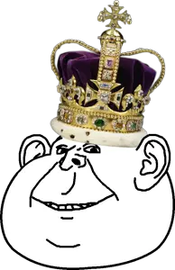 impish soyak ears, okynnig, crown, ear, fat, king, looking at you, smile, transparent background