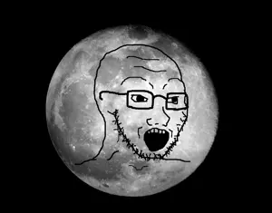 soyak, bald, black black backgroundb, glasses, looking to the right, monochrome, moon, nose, open mouth, real life