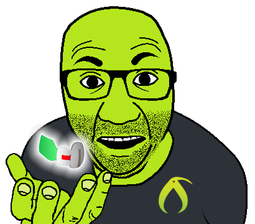 bucephalus (kiwi farms), el perro rabioso, kiwiperros, anime, clothes, glasses, green skin, hands, holding object, kiwifarms