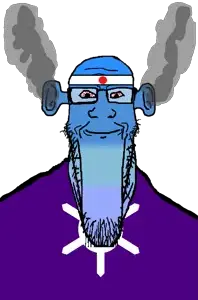 markiplier soyjak, longplier, angry, bald, bloodshot eyes, blue, blue skin, calm, closed mouth, ear